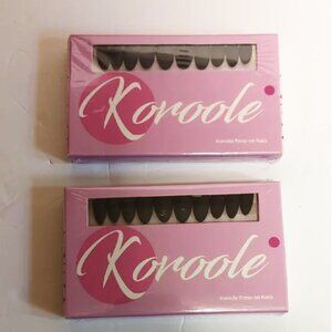 Two-30PCS Packs Matte Black KOROOLE Press on Nails for Women